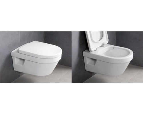 Унитаз подвесной Villeroy&Boch Architectura 35x48, сиденье SoftСlose, безободковый, 4687HR01