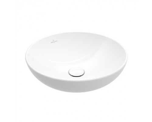 VILLEROY & BOCH 4A46 0001 LOOP & FRIENDS Раковина для установки на столешницу D=420 mm, TitanCeram, с переливом, нешлифованный, Альпийский белый