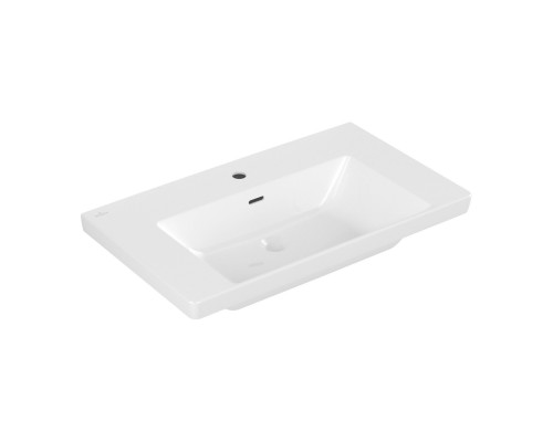 VILLEROY & BOCH 4A70 8001 SUBWAY 3.0 Раковина для установки на тумбу 800 x 470 мм, 1отв. под смеситель, с переливом, нешлифованный, Альпийский белый