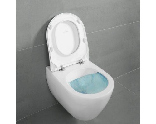 Унитаз подвесной Villeroy&Boch Subway 2.0 37x56,5, тонкое сиденье Soft Close, безободковый, 5614R001
