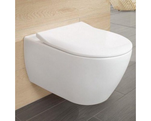 Унитаз подвесной Villeroy&Boch Subway 2.0 37x56,5, тонкое сиденье Soft Close, безободковый, 5614R001