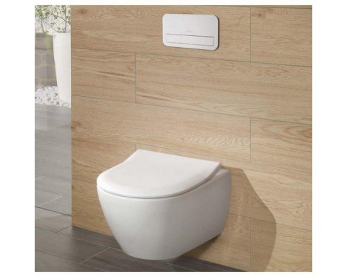 Унитаз подвесной Villeroy&Boch Subway 2.0 37x56,5, тонкое сиденье Soft Close, безободковый, 5614R001
