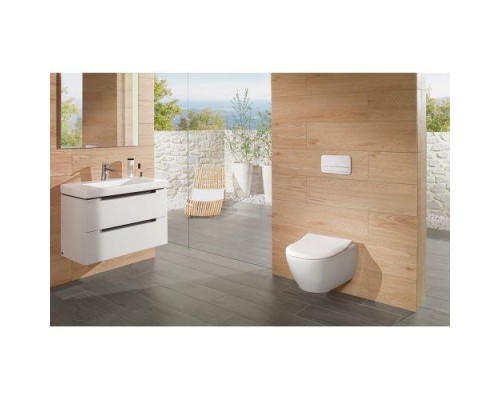 Унитаз подвесной Villeroy&Boch Subway 2.0 37x56,5, тонкое сиденье Soft Close, безободковый, 5614R001