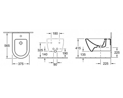 Унитаз подвесной Villeroy&Boch Subway 2.0, 5614R5R1 без сиденья