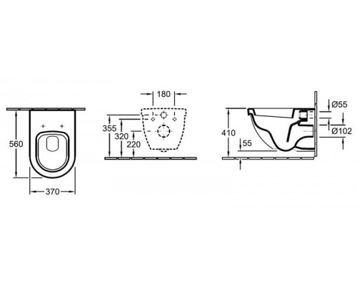 Унитаз подвесной Villeroy&Boch Subway 37,5x56,5, 66001001