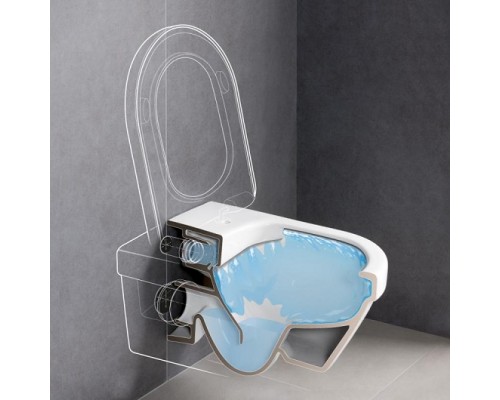 Унитаз подвесной Villeroy & Boch Architectura 37x53 с сиденьем Soft Close, безободковый 4694 HR 01 с торнадо смывом