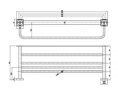 Полка для полотенец Villeroy&Boch Elements, хром, TVA15200600061