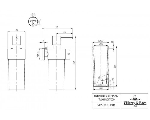 Дозатор для мыла Villeroy&Boch Elements, хром, TVA15200700061