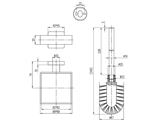 Комплект для туалетного ершика Villeroy&Boch Elements, хром, TVA15201700061