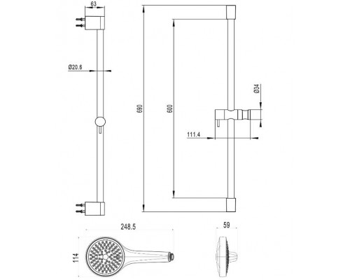Душевой гарнитур Villeroy & Boch Embrace TVS1086000261