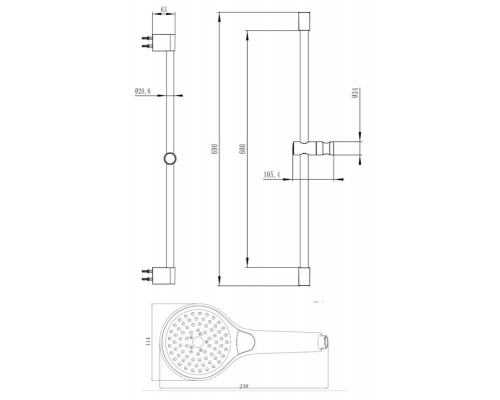 Душевой комплект Villeroy&Boch Embrace PLUS, 3 режима, TVS10860003K5