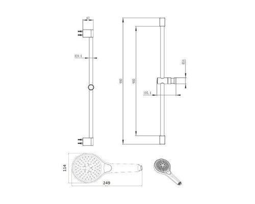 Душевой набор Villeroy & Boch Embrace Plus 3jets TVS1089000161