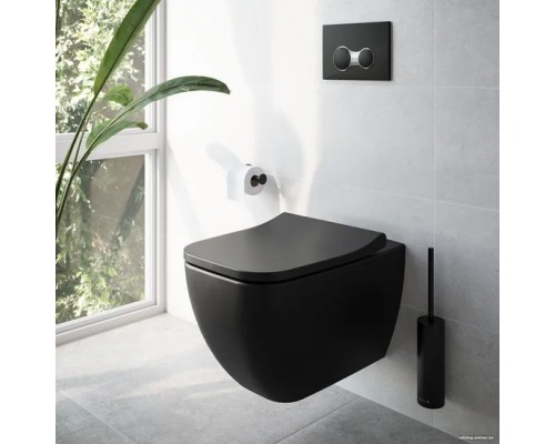 Унитаз подвесной Vitra Integra Square Rimless черный  матовый (54х36см) с сиденьем Soft-close