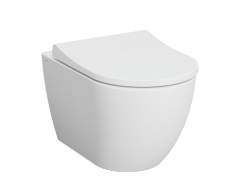 Унитаз подвесной Vitra Mia Round FlushSmooth безободковый, с сиденьем микролифт