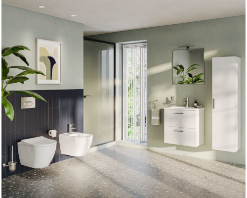 Унитаз подвесной Vitra Mia Round FlushSmooth безободковый, с сиденьем микролифт