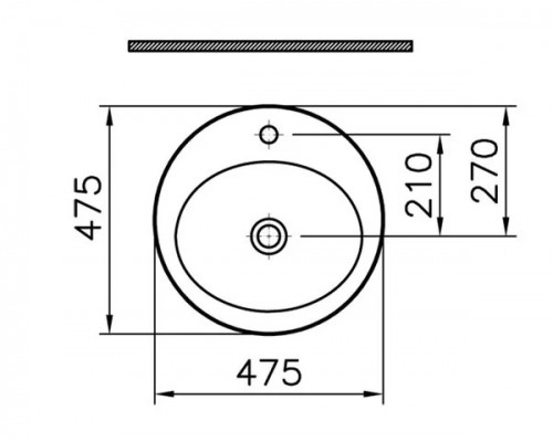 VITRA 5467B003-0001 Раковина накладная S20, 47,5 см