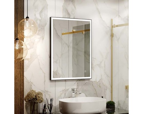 Зеркало с подсветкой КОНТИНЕНТ Solid Black LED 900x700 ЗЛП1617