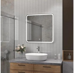 Зеркало с подсветкой КОНТИНЕНТ Russo LED с подогревом и часами 700х700 ЗЛП2497