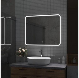 Зеркало с подсветкой КОНТИНЕНТ Russo LED с подогревом и часами 1000х700 ЗЛП2499