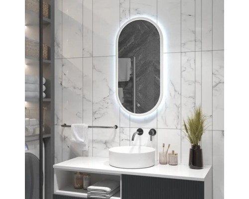 Зеркало с подсветкой КОНТИНЕНТ Delia LED 400х800 белый ЗЛП3825