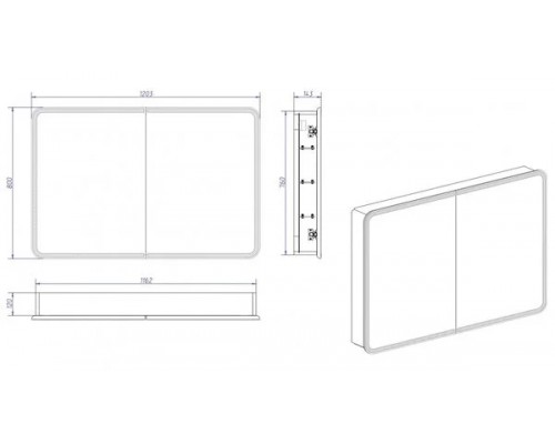 Зеркало-шкаф AVENUE Континент 1200х800мм МВК001