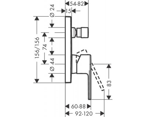 Смеситель для ванны Hansgrohe Vernis Shape, 71468000